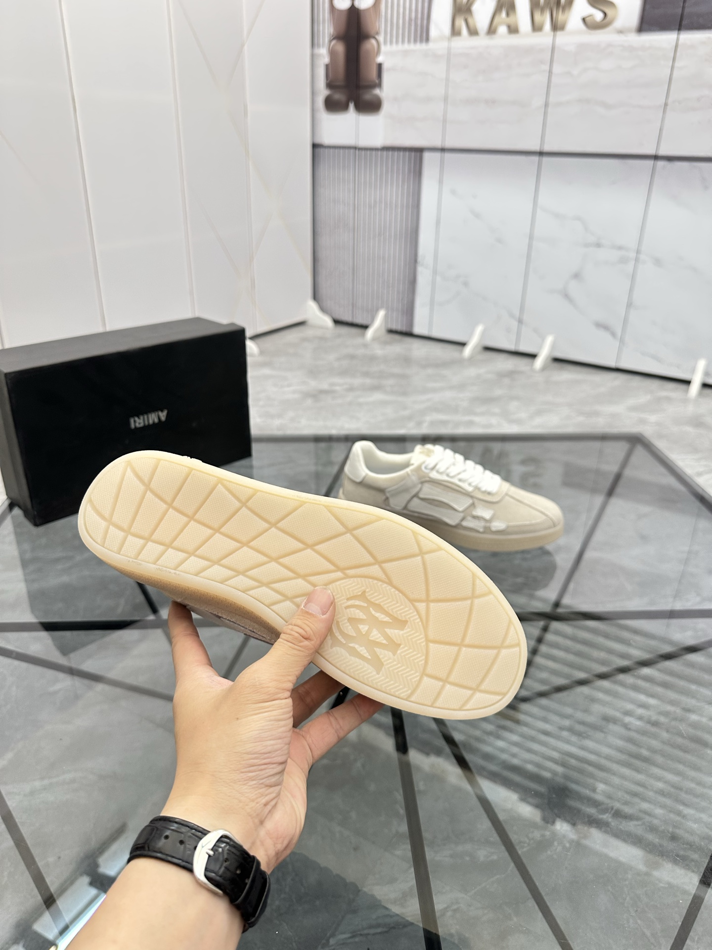 Amiri Low-Top Suede Sneakers Beige