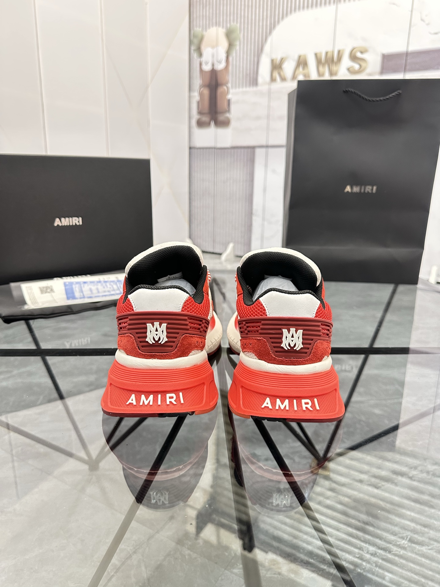 AMIRI Low-Top Casual Sneakers Red/White
