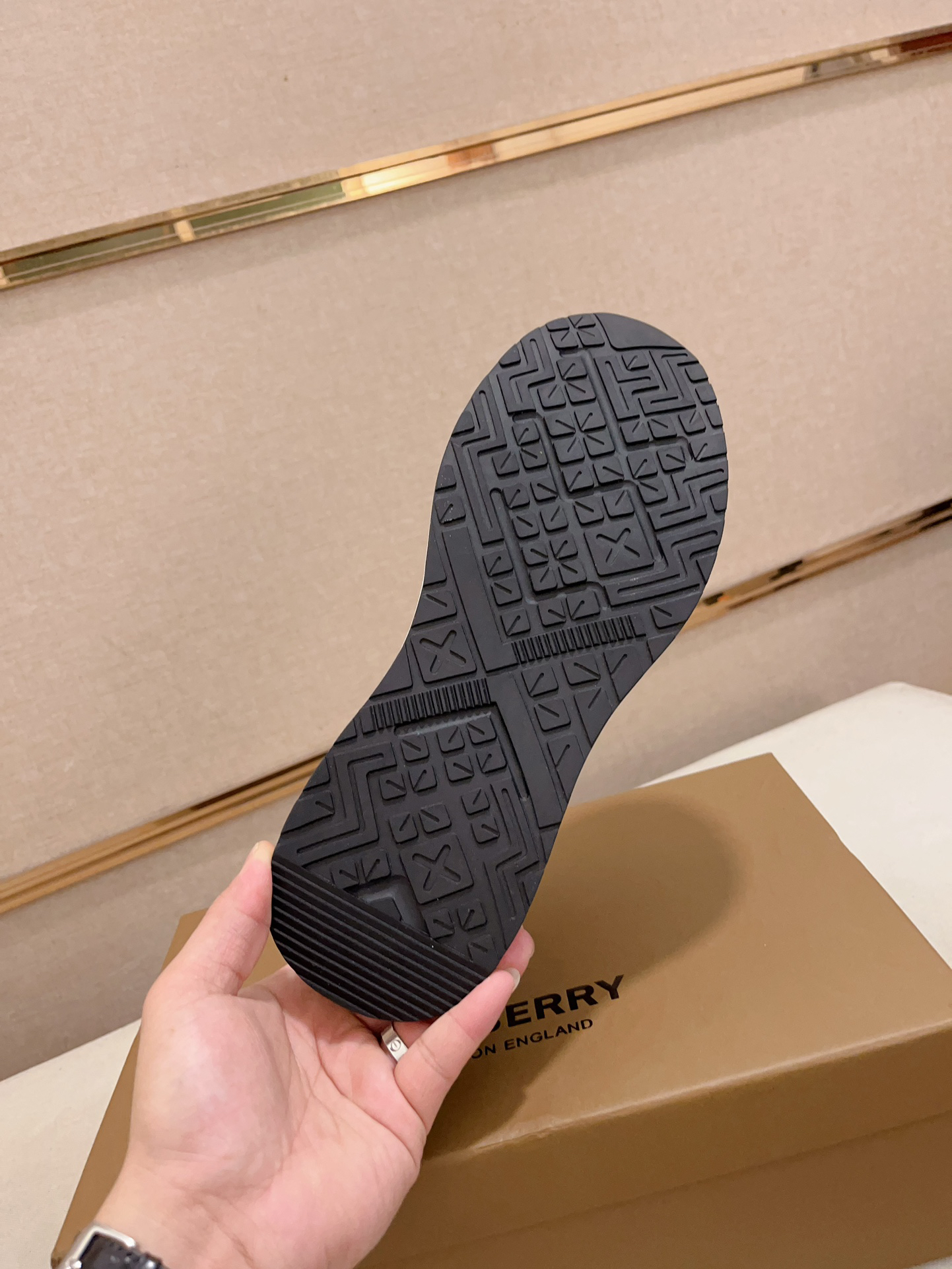 Burberry Vintage Check Leather Sneakers - Beige