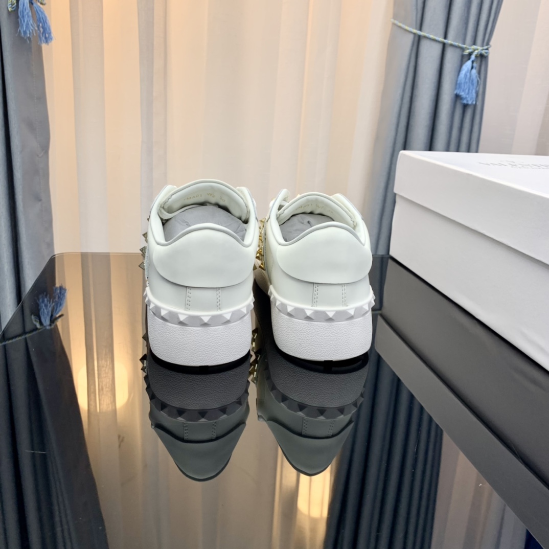 Valentino VLTN Stud Lace-Up Sneakers White