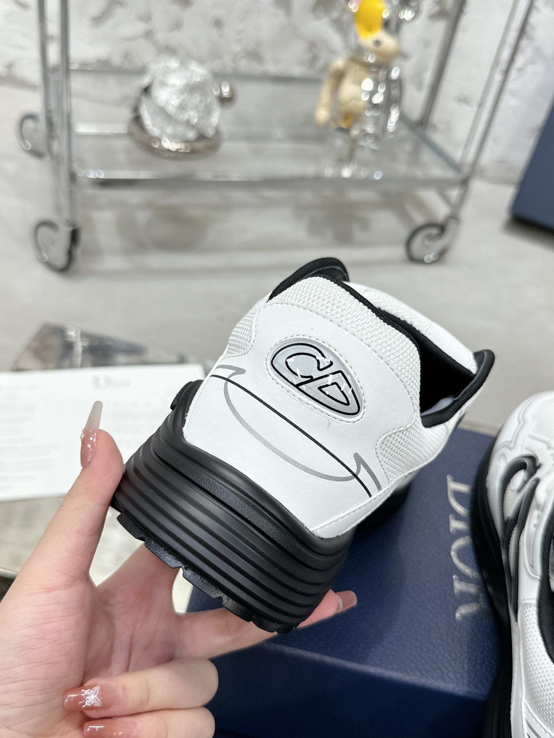 Dior B30 Reflective Dad Sneakers White/Black
