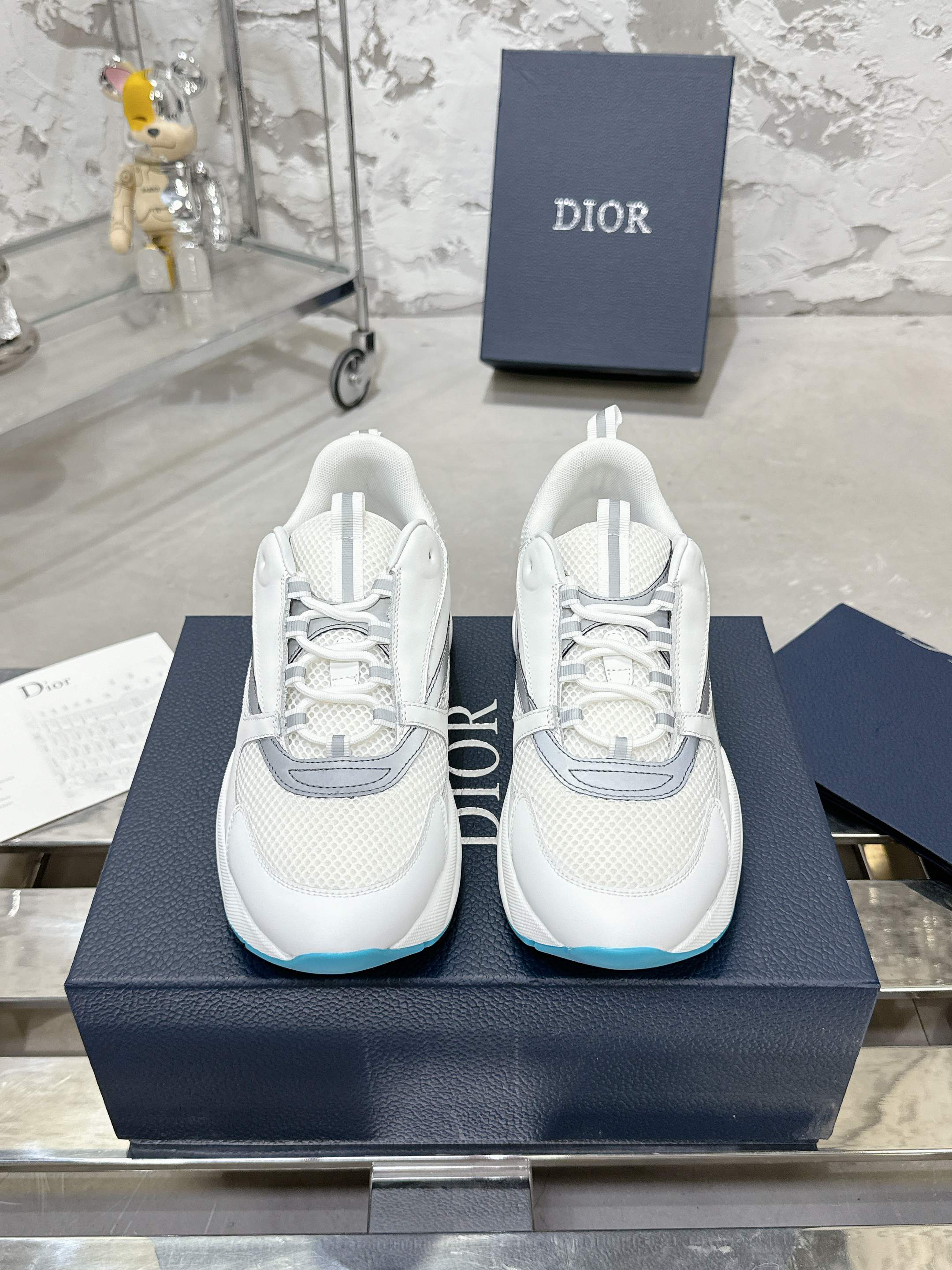 Dior B22 Mesh Sneakers White