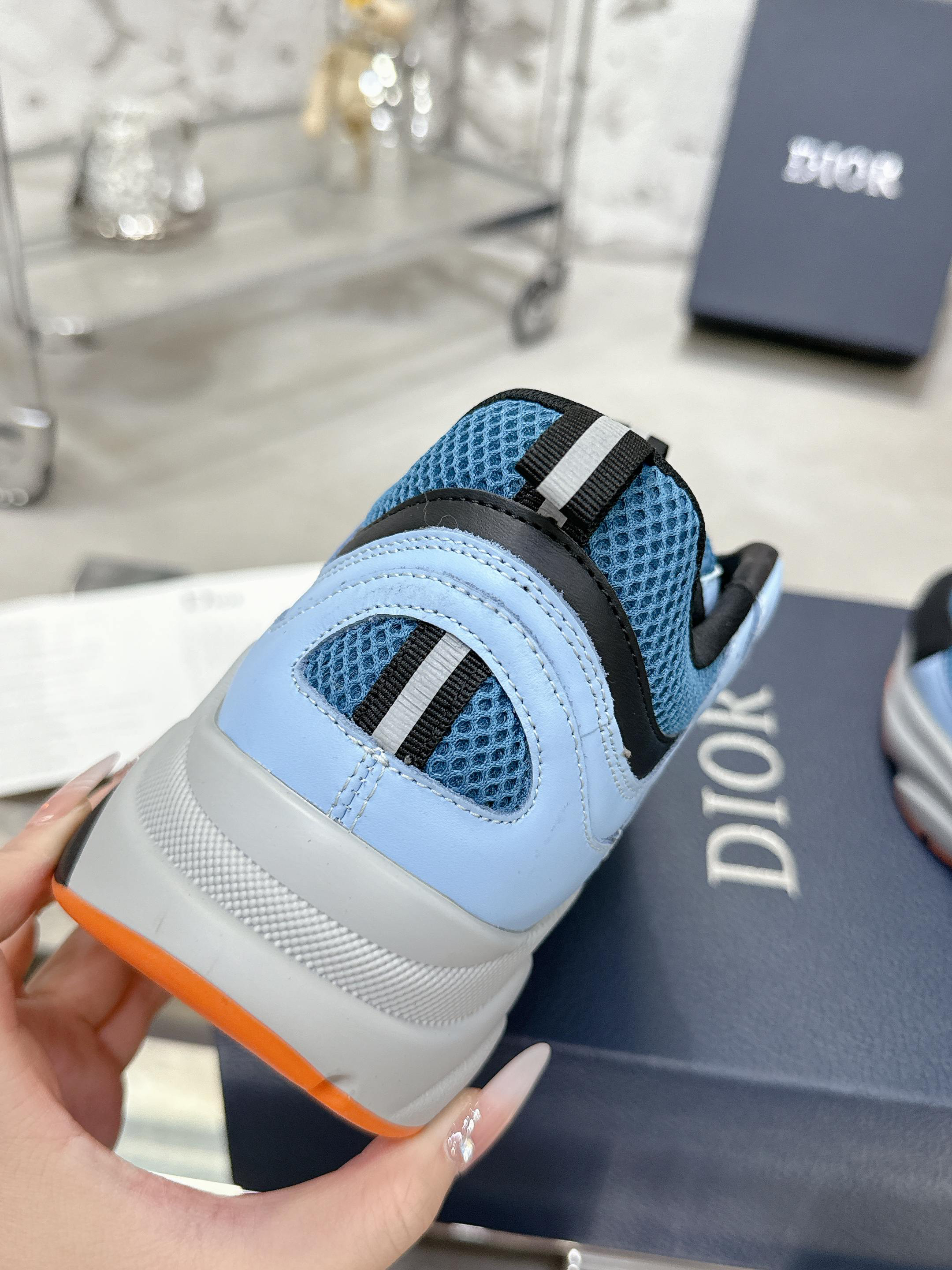 Dior B22 Mesh Sneakers Sky Blue