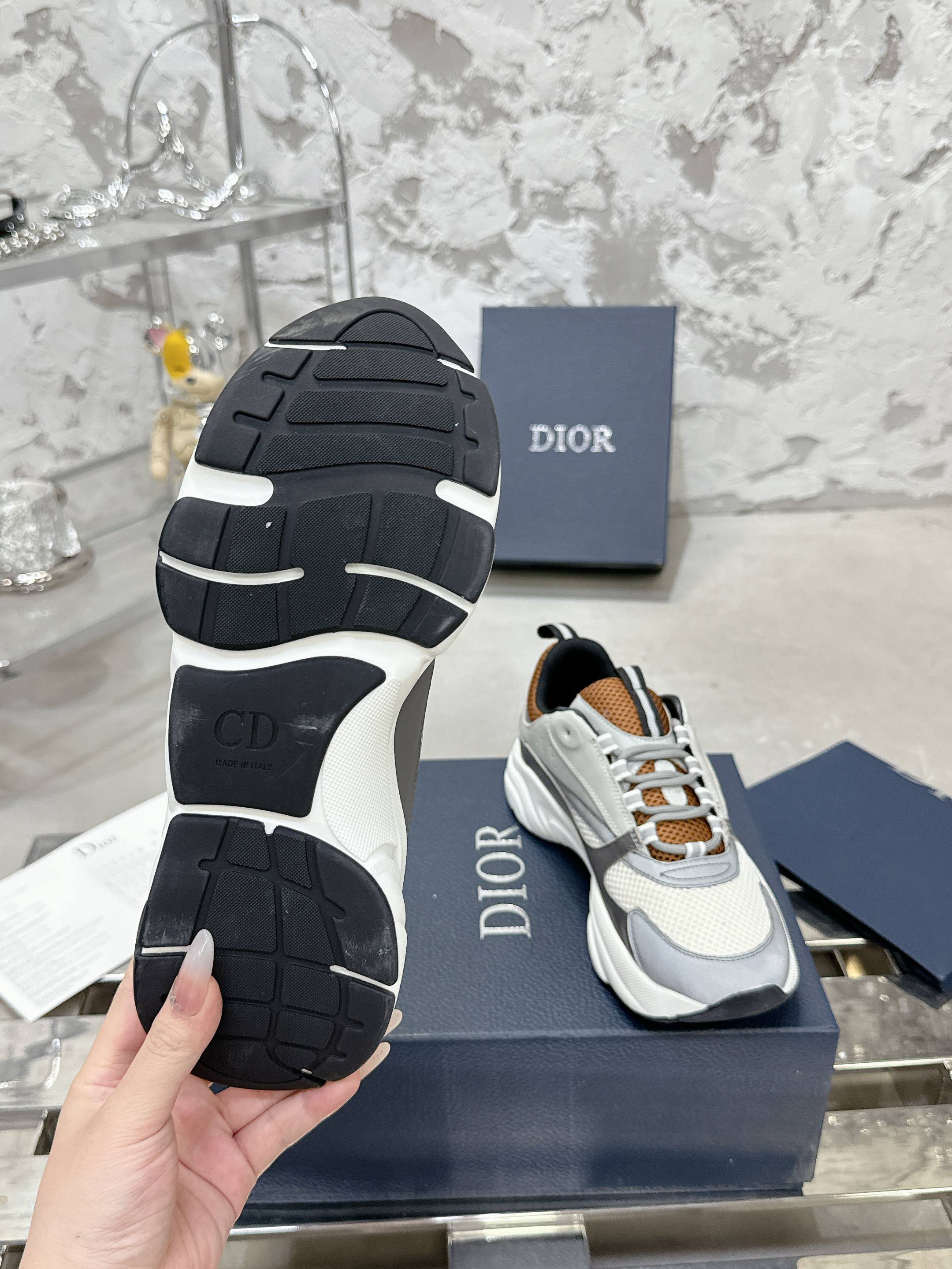 Dior B22 Mesh Casual Sneakers Grey