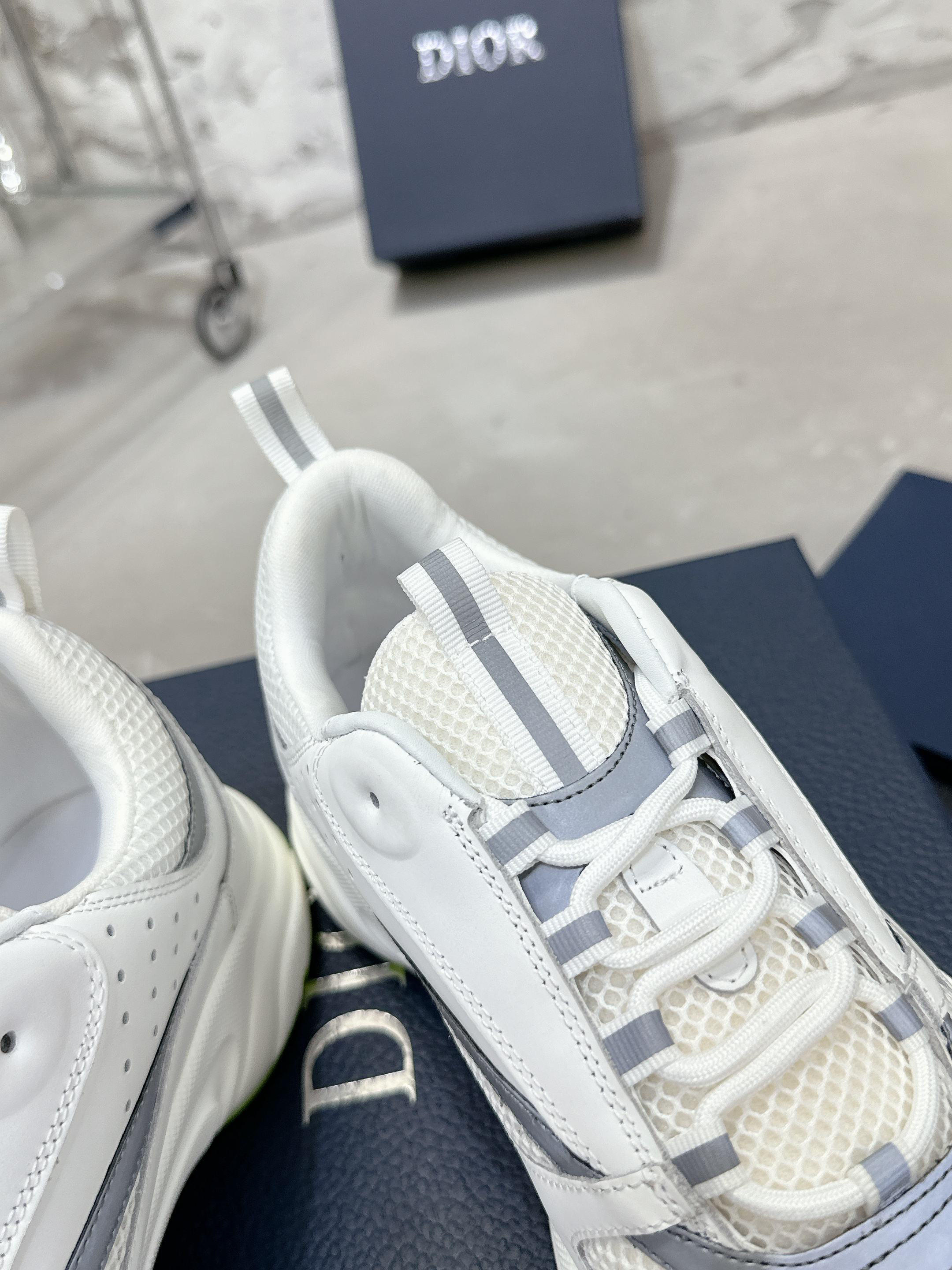 Dior B22 Mesh Lifestyle Sneakers White/Grey