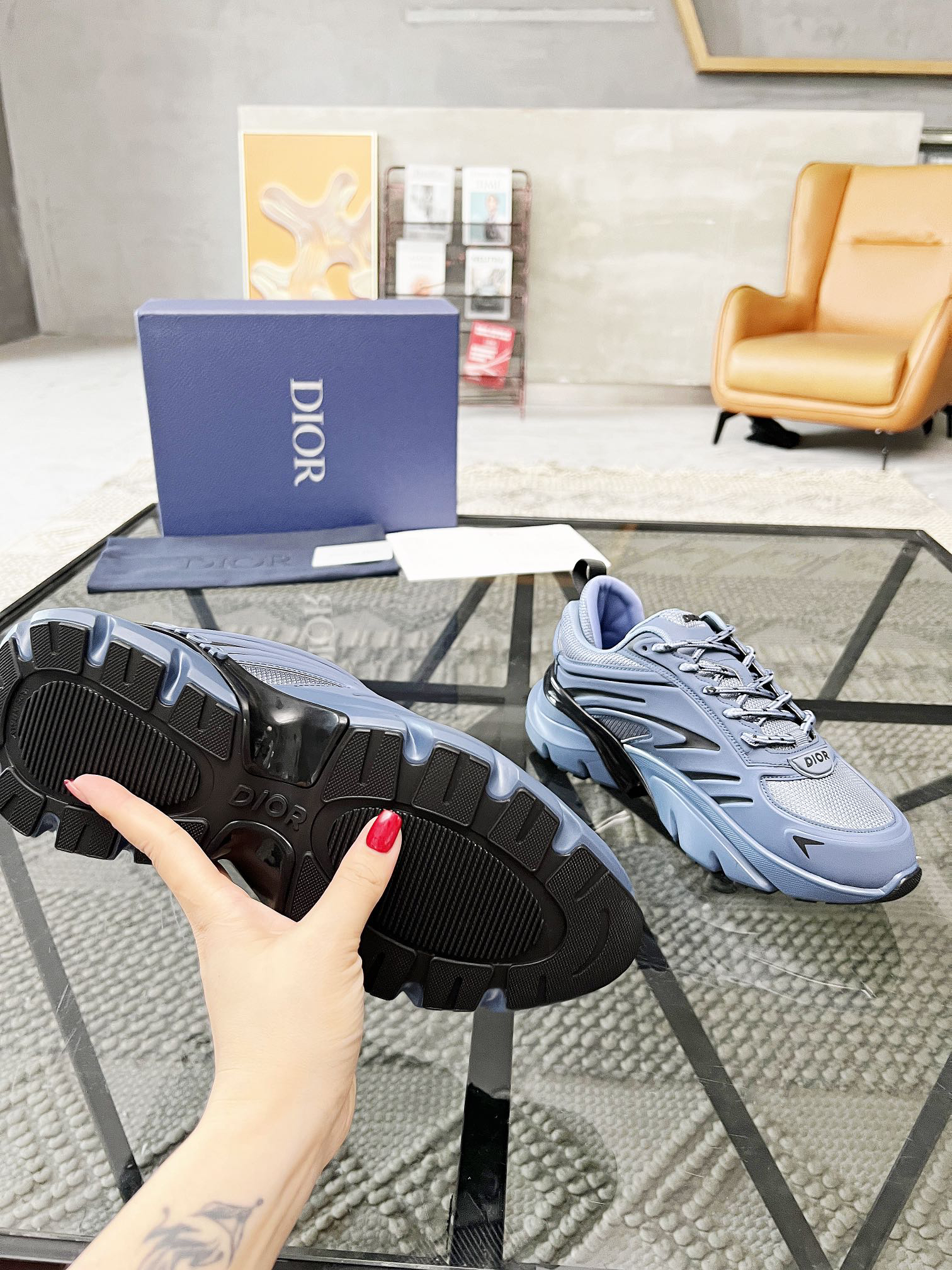 Dior B44 Blade Mesh Sneakers Gray-Blue