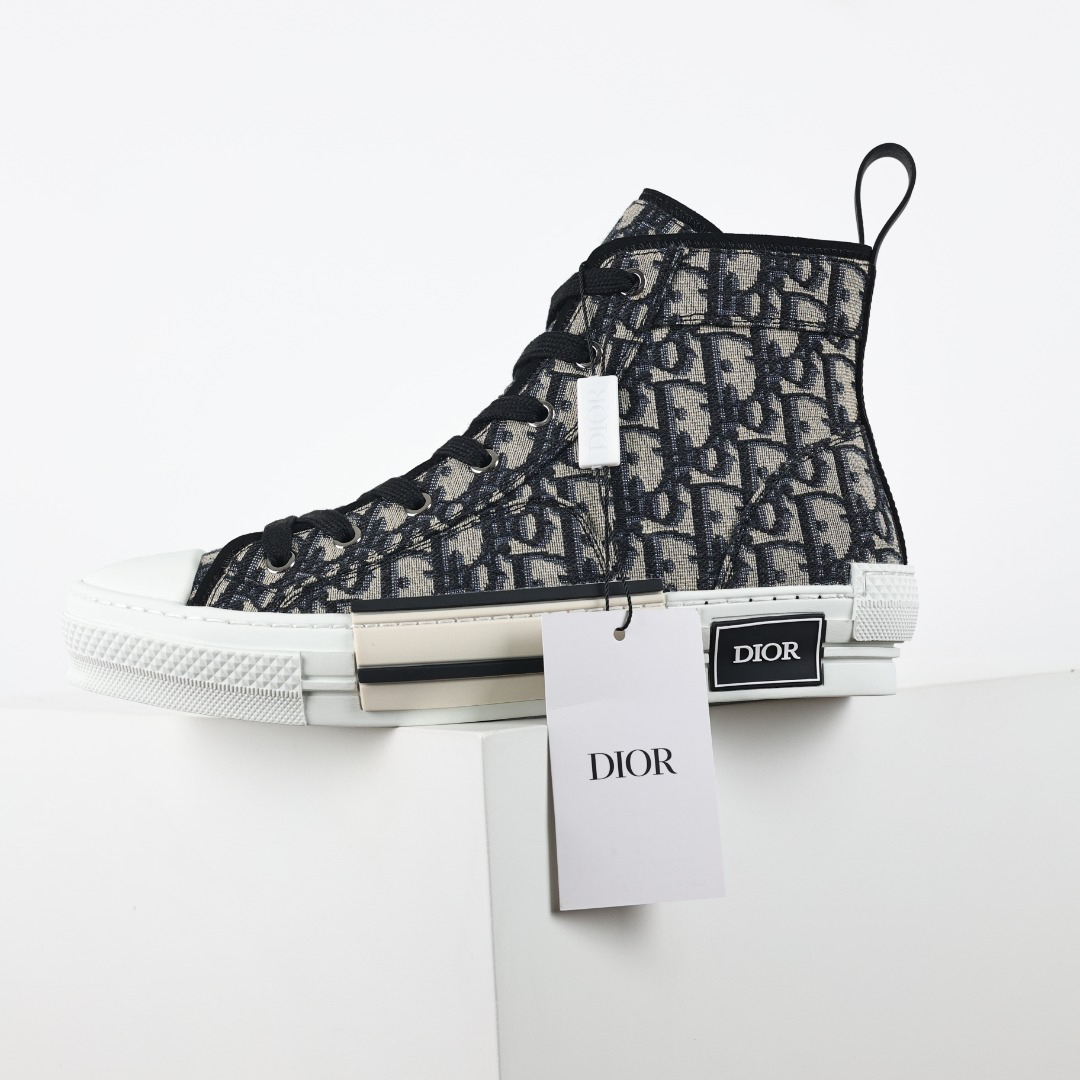 Dior B23 Oblique High-Top Sneakers Navy