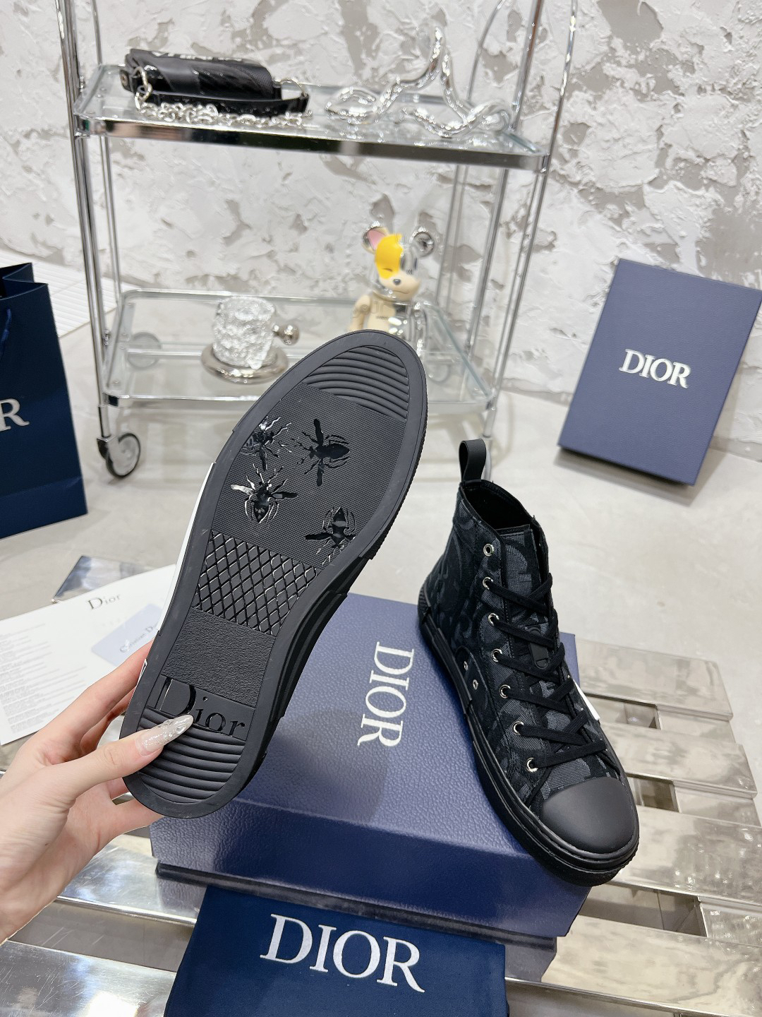 Dior B23 Oblique High-Top Sneakers Black