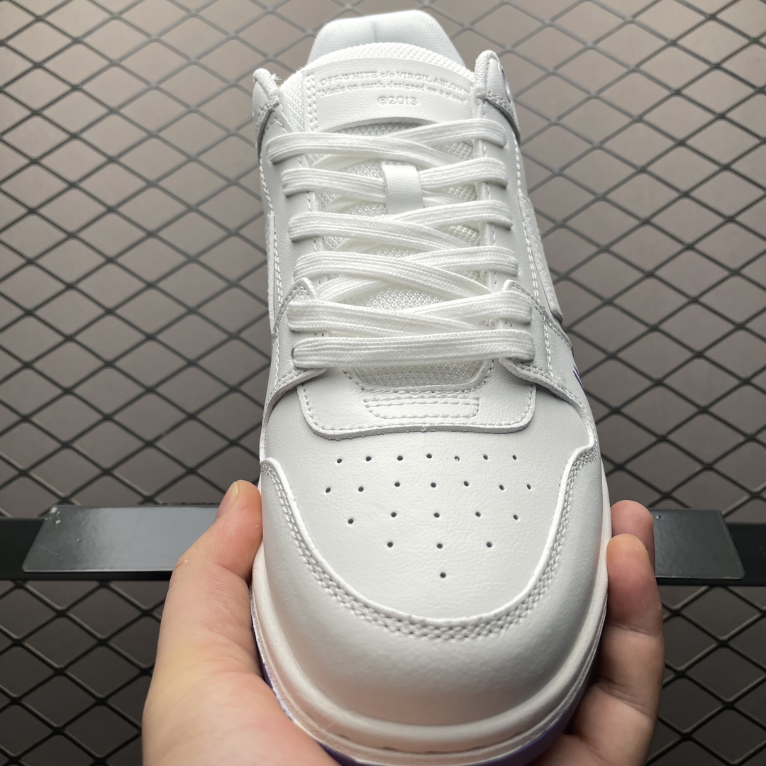 Off-White Out of Office Low-Top Leather Sneakers White/Purple