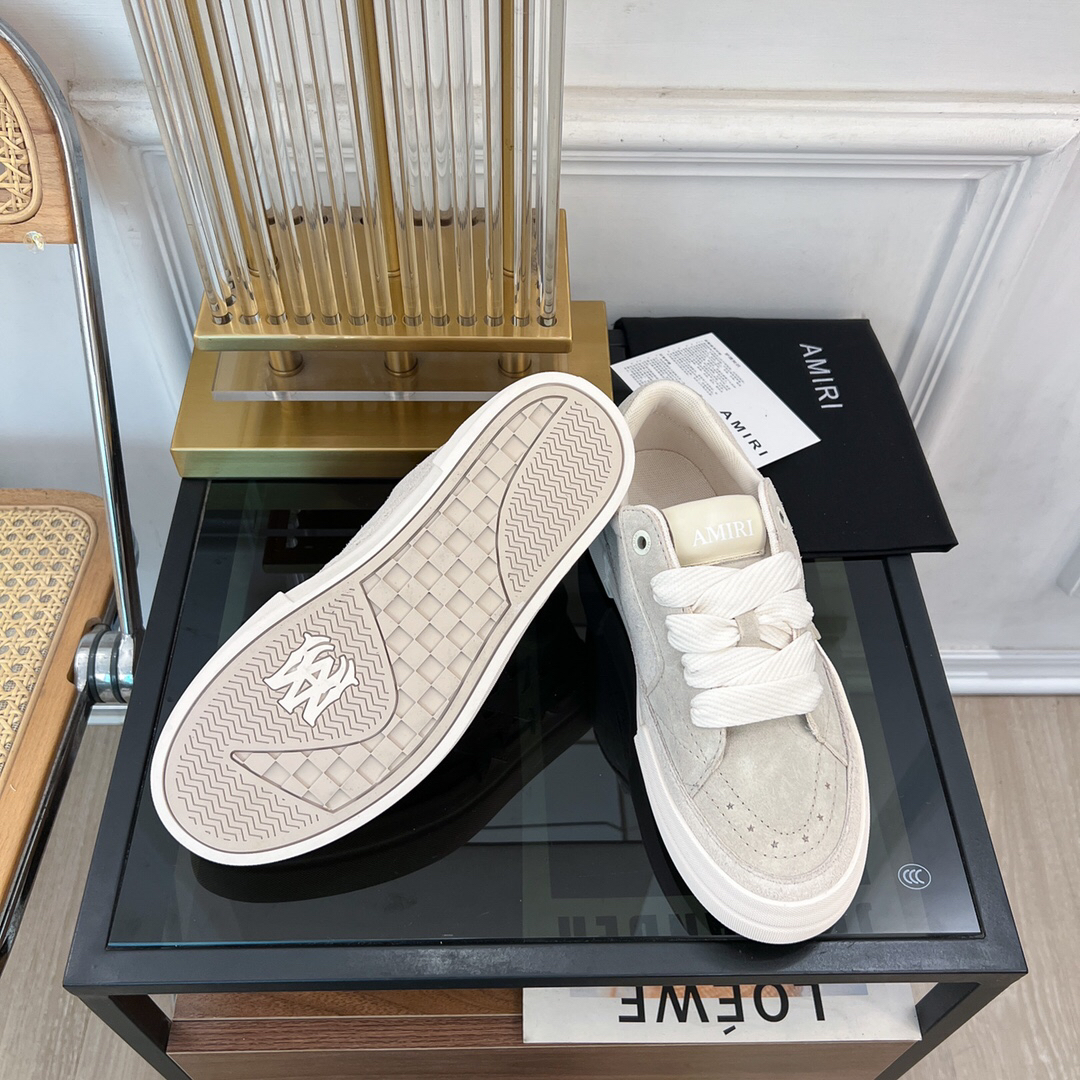 Amiri Star-Panel Low-Top Sneakers Beige