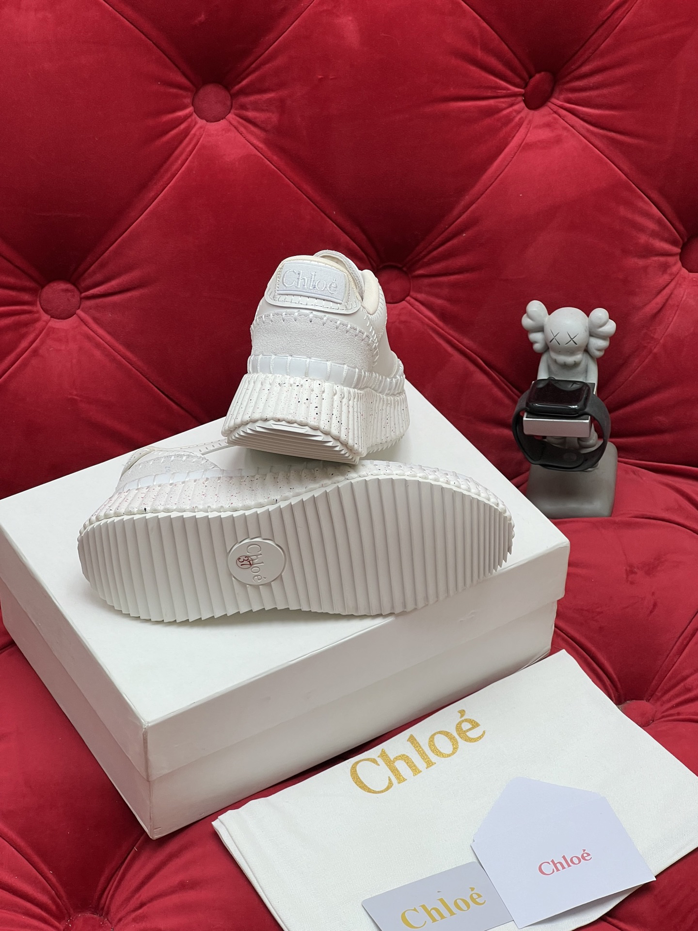 Chloe Chunky Low-Top Sneakers White