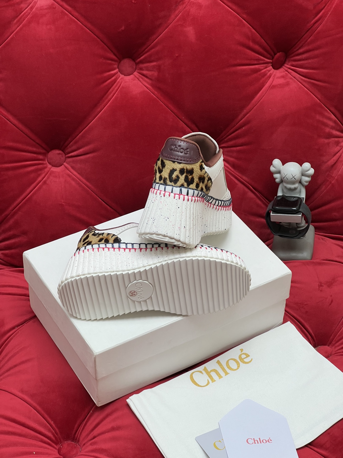 Chloe Leopard Platform Sneakers Multi