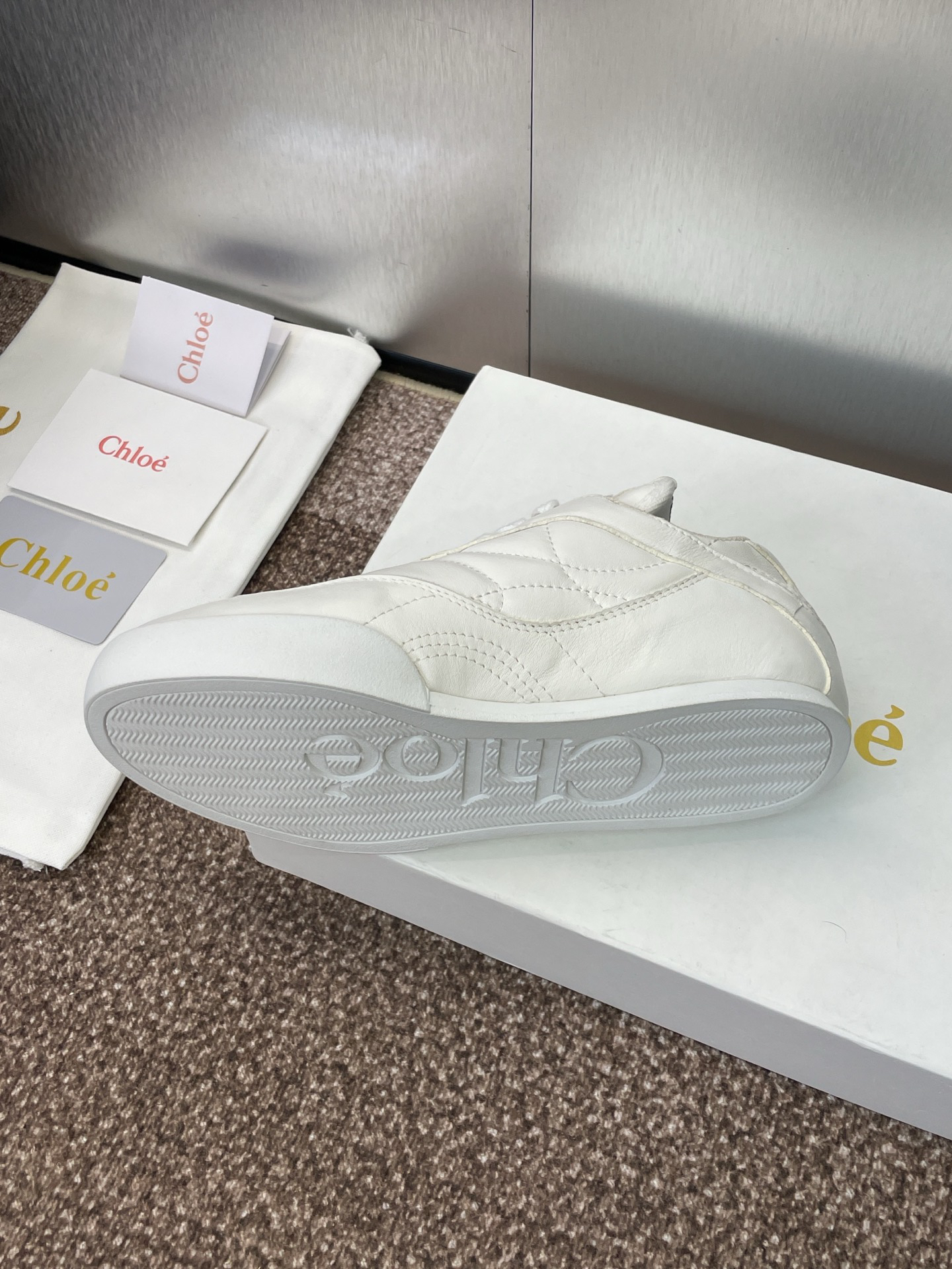 Chloe Runway Retro Trainers White