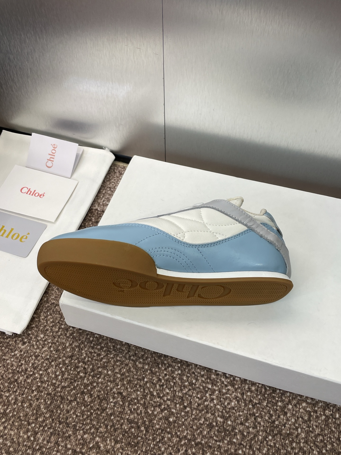 Chloe Lace-Up Runner Sneakers Blue