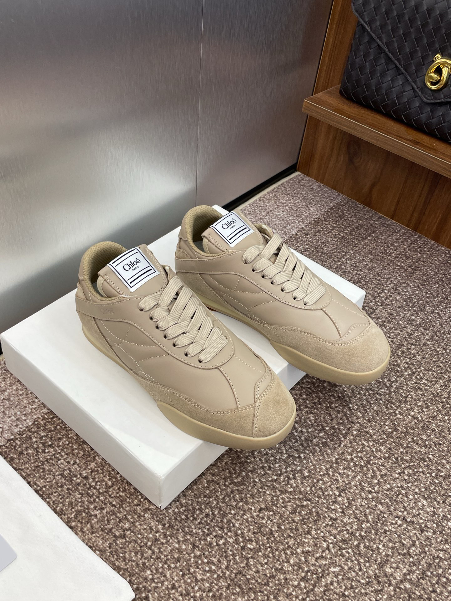 Chloe Runway Low-Top Sneakers Khaki