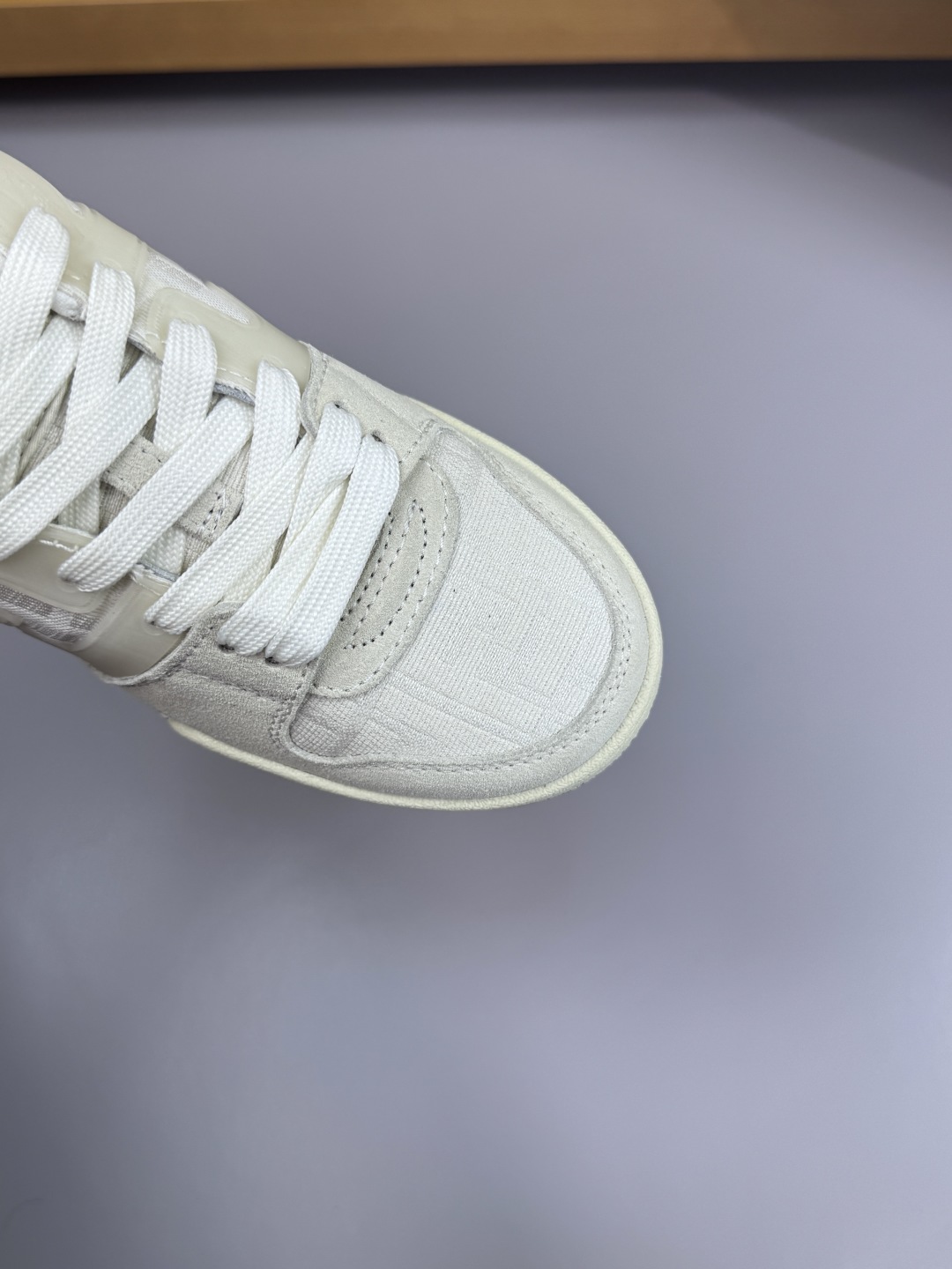 Fendi FF Canvas Suede Low-Top Sneakers White