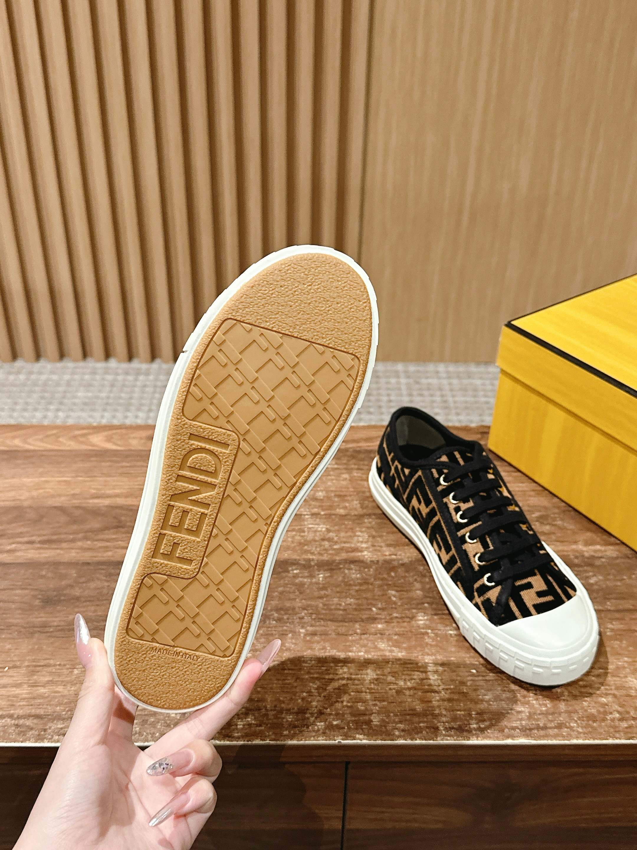 Fendi FF Canvas Sneakers Black