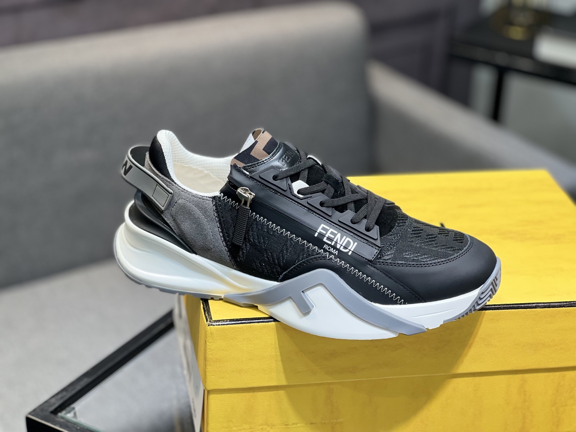 Fendi Flow Mesh Runner Sneakers Black