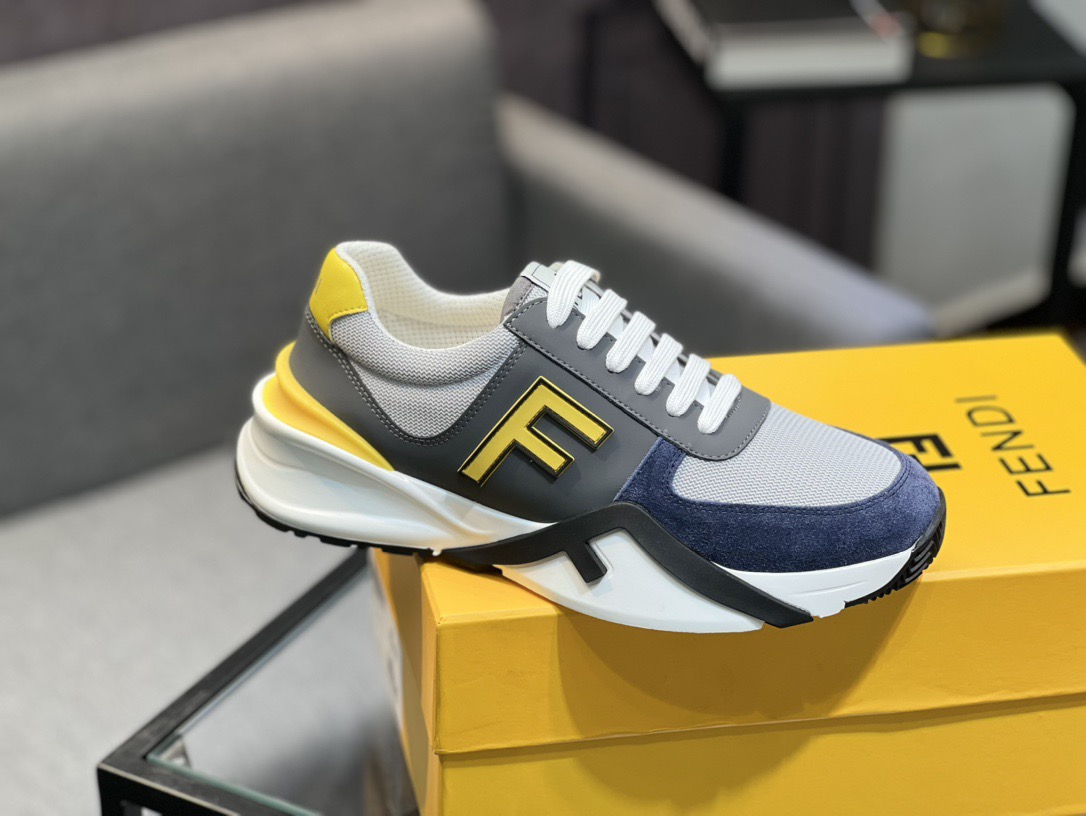Fendi Mesh Runner Sneakers Grey
