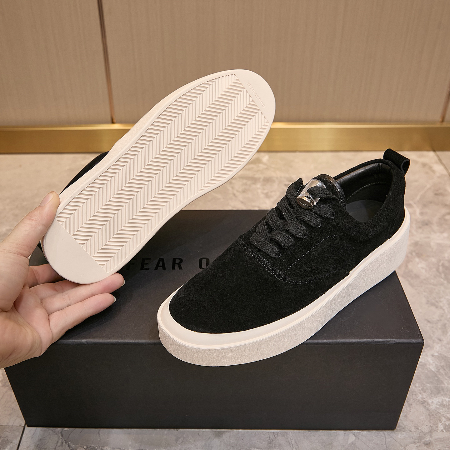 Fear of God FOG 101 Suede Skate Sneakers Black