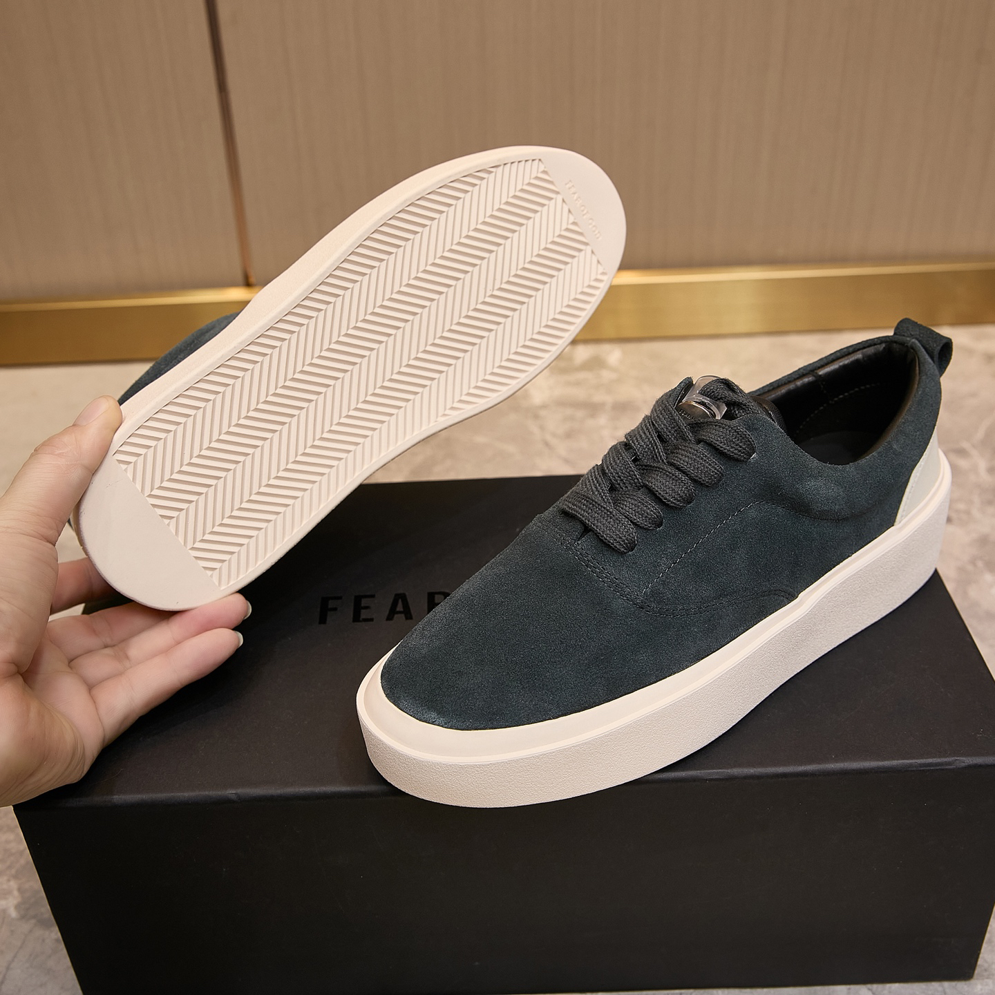 Fear of God FOG 101 Suede Skate Sneakers Dark Green