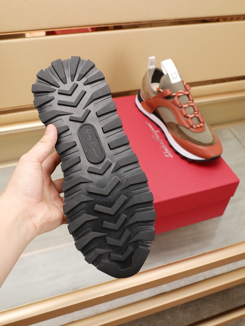 Ferragamo Leather Runner Sneakers Multi-Color