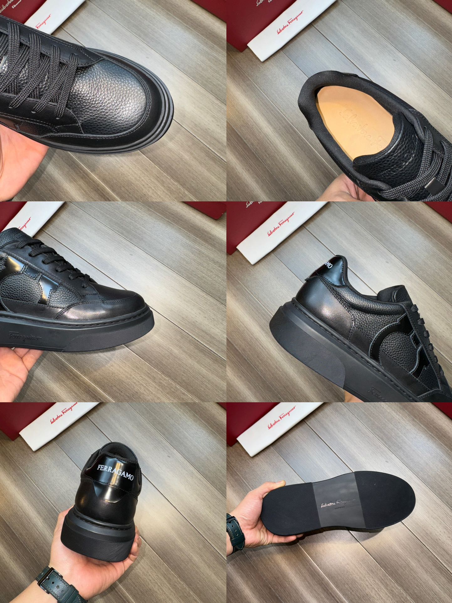Ferragamo Logo Low-Top Sneakers Black