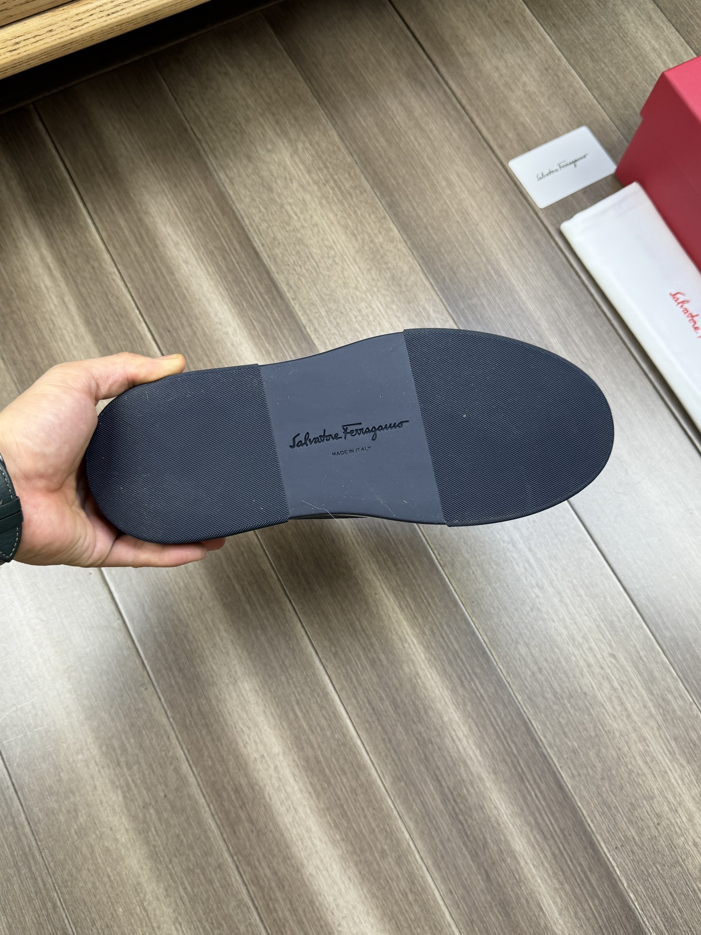 Ferragamo Gancini Canvas Leather Sneakers Navy