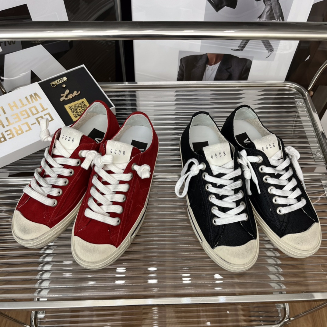 Golden Goose VSTAR2 Canvas Sneakers Velvet Red