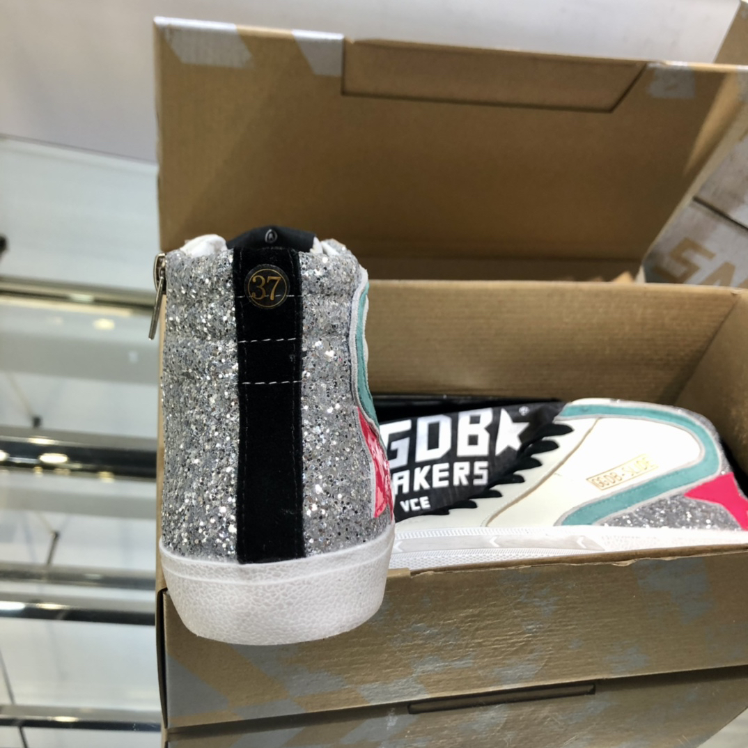 Golden Goose GGDB Slide High-Top Sneakers Multicolor