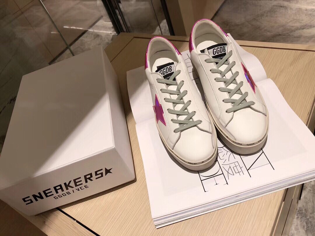 Golden Goose Hi Star Platform Sneakers Pink/White
