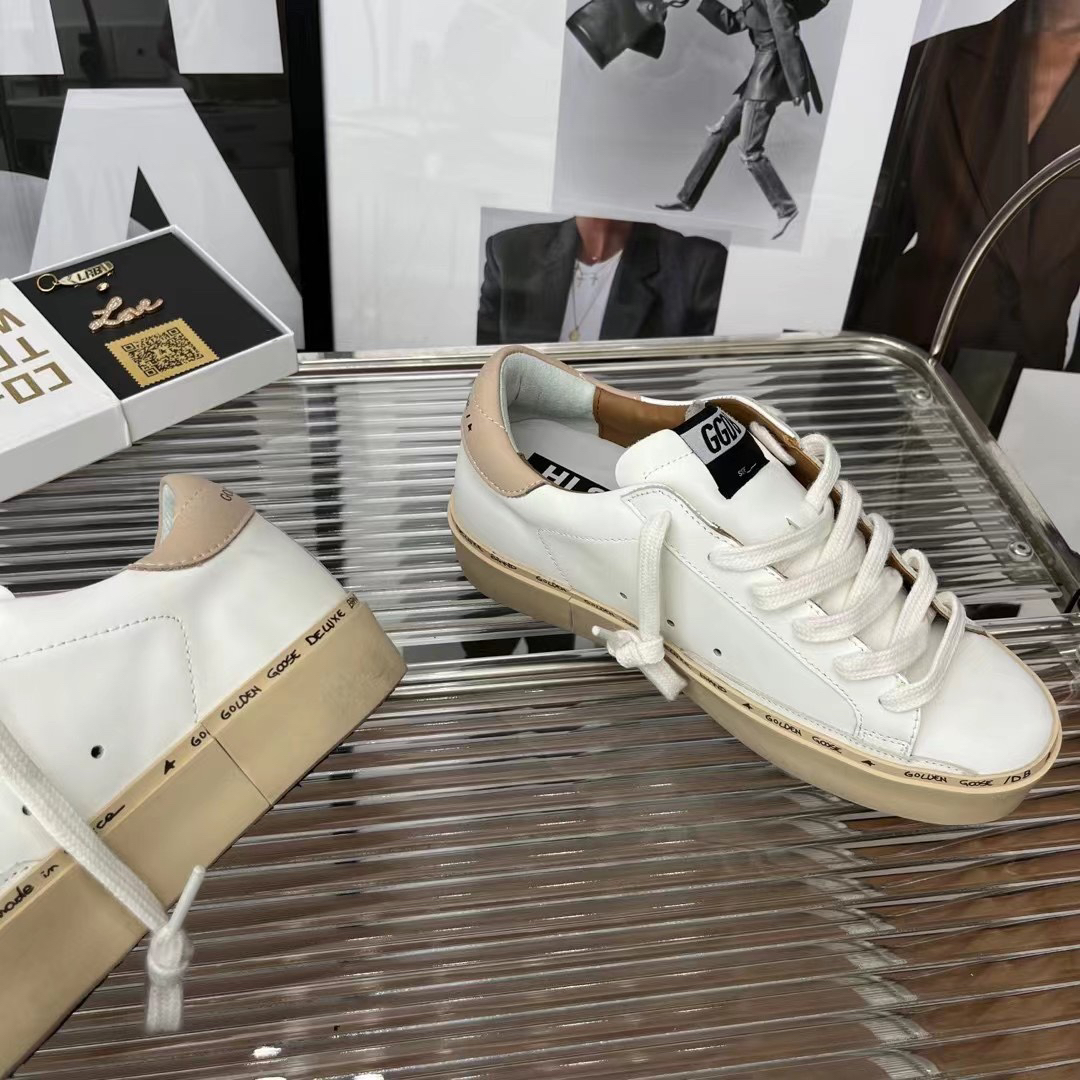 Golden Goose Hi Star Platform Sneakers White/Beige/Gold