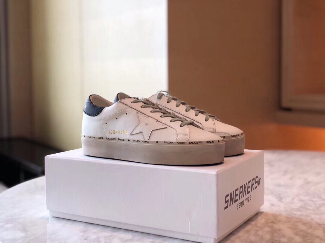 Golden Goose Hi Star Platform Sneakers Black/White