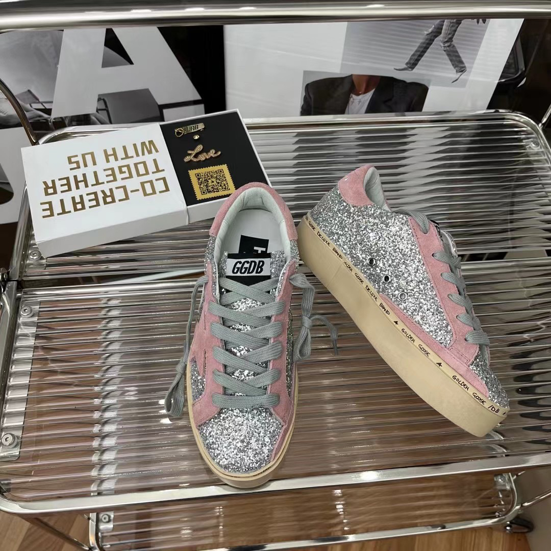 Golden Goose Hi Star Glitter Sneakers Pink