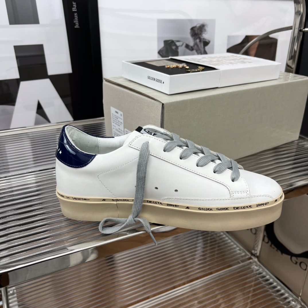 Golden Goose Hi Star Platform Sneakers White/Navy