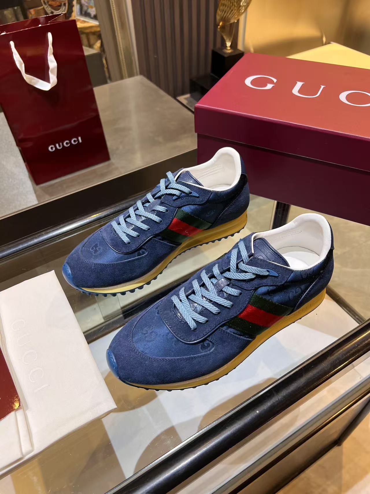 Gucci Re-Motion Platform Sneakers Navy