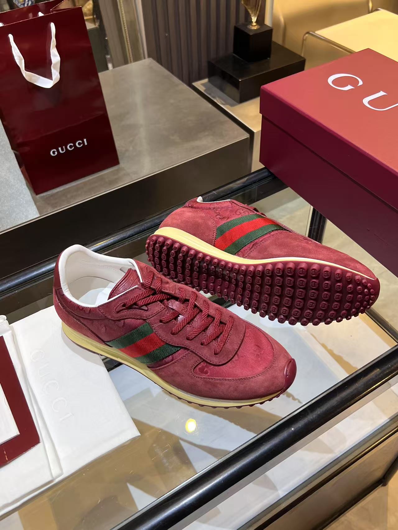 Gucci Re-Motion Platform Sneaker Burgundy