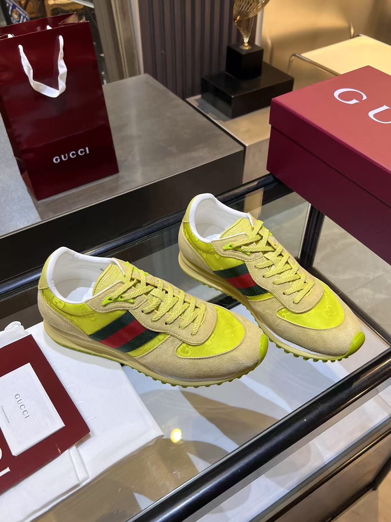 Gucci Re-Motion Platform Sneakers Lime