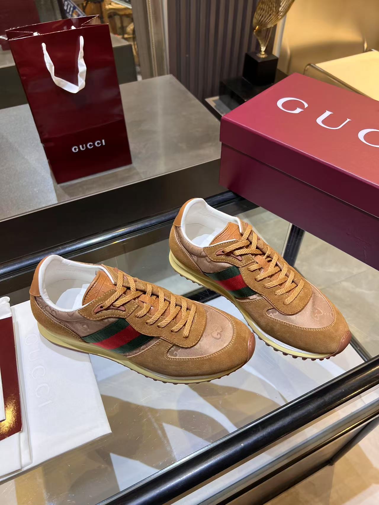 Gucci Re-Motion Platform Sneakers Khaki