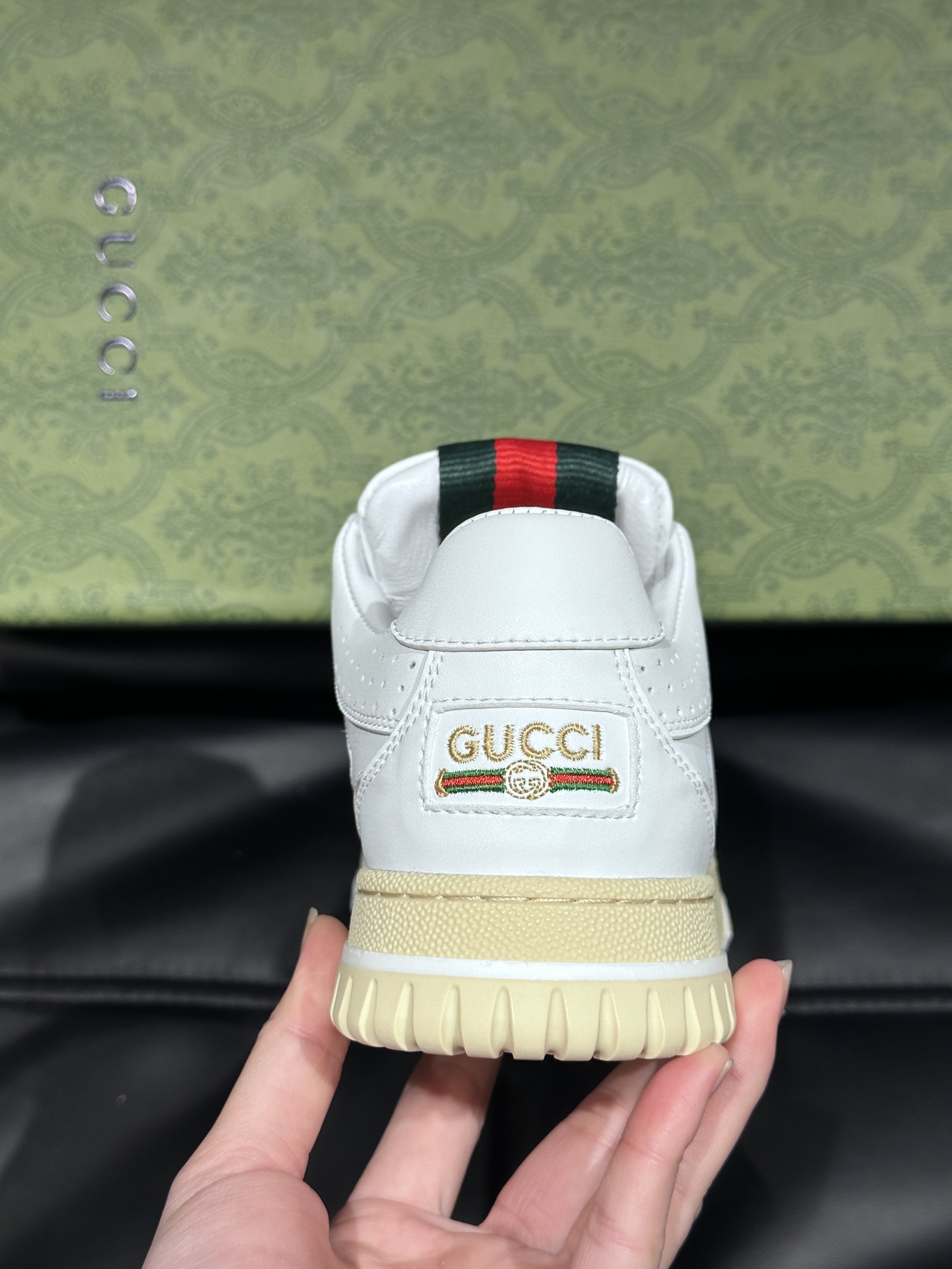 Gucci Re-Web Leather Sneakers White