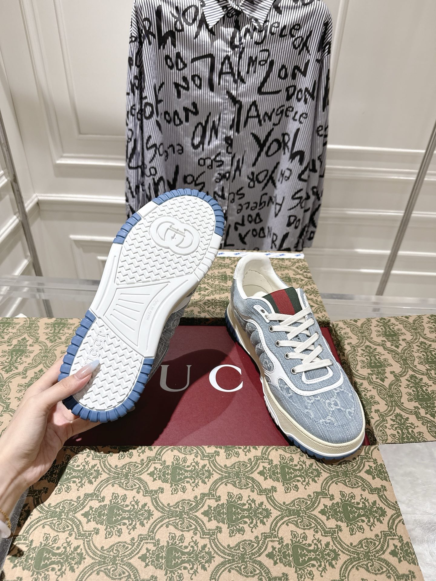 Gucci Vintage Denim GG Sneakers Blue