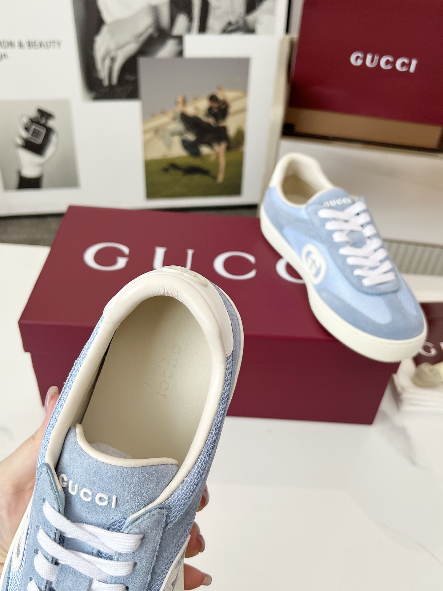 Gucci GG Trainer Sneakers Light Blue