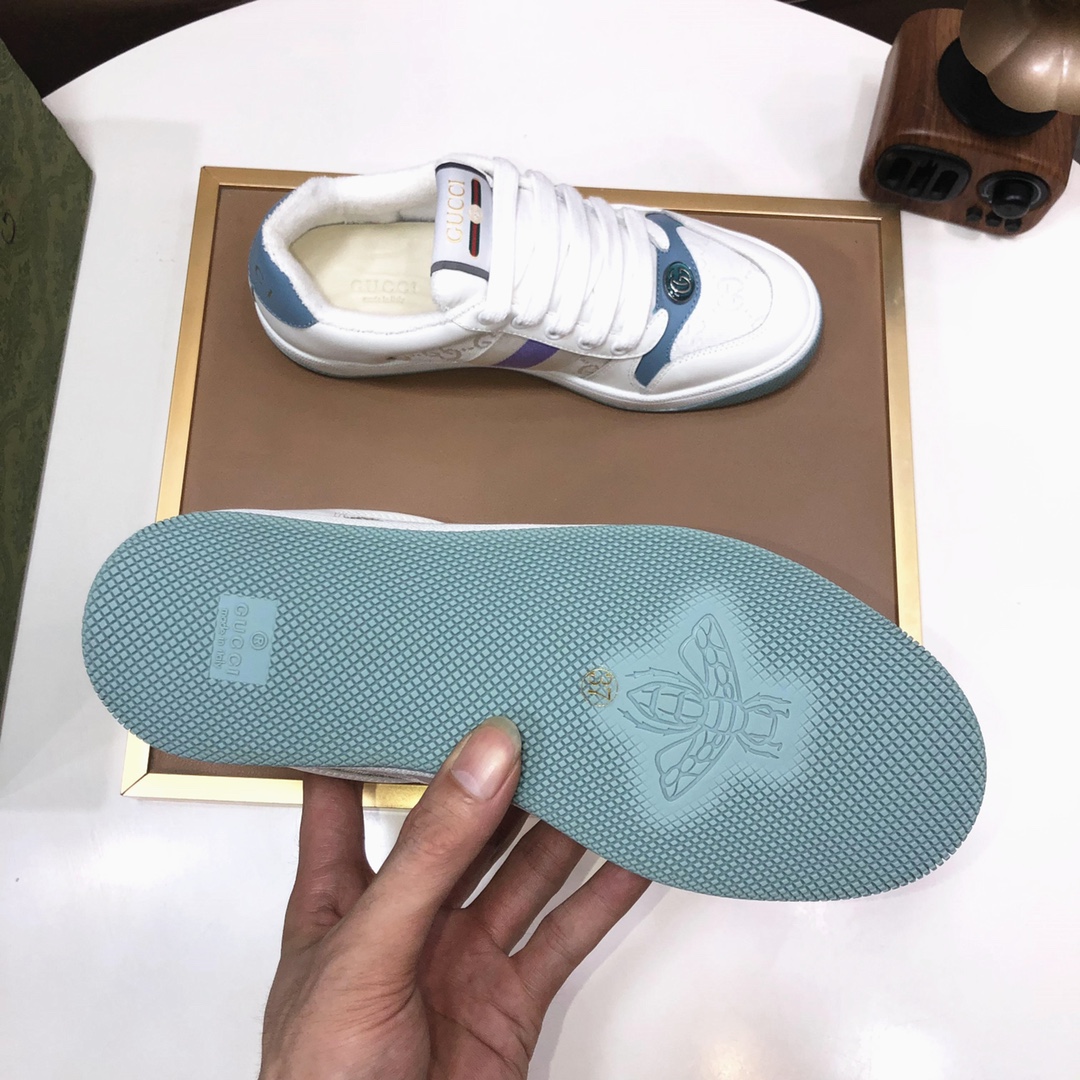Gucci GG Canvas Low-Top Sneakers White/Blue