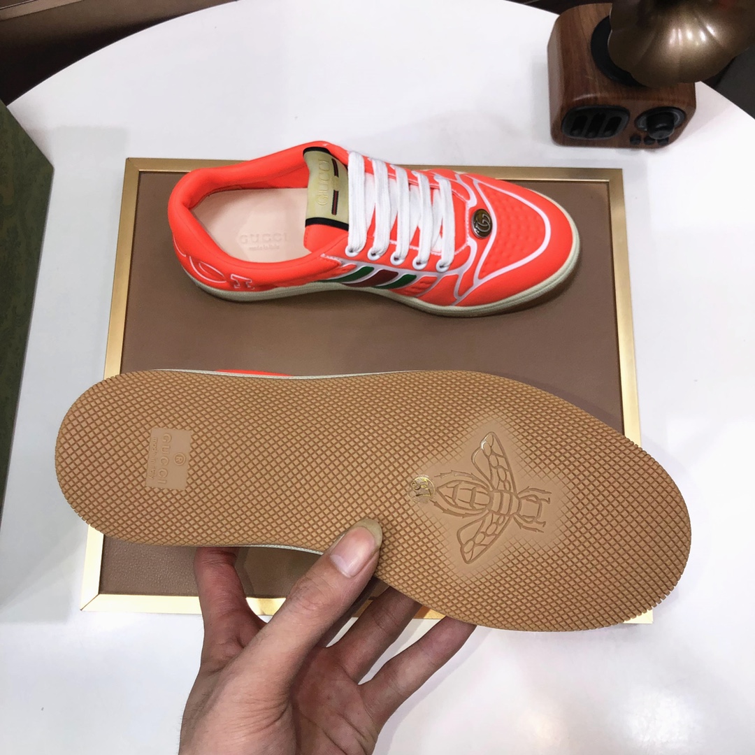 Gucci Low-Top Tennis Sneakers Orange