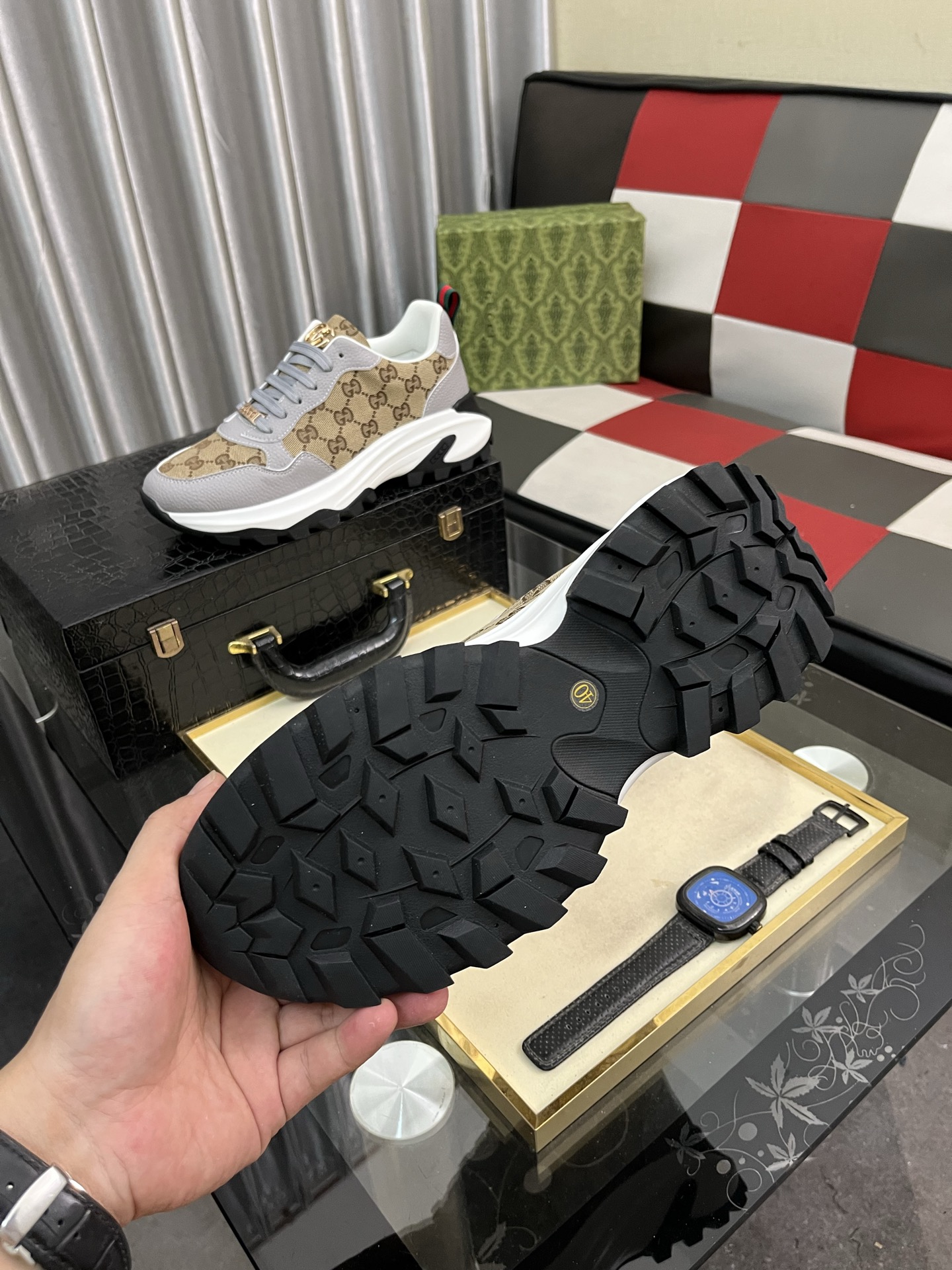 Gucci GG Canvas Chunky Sneakers Beige