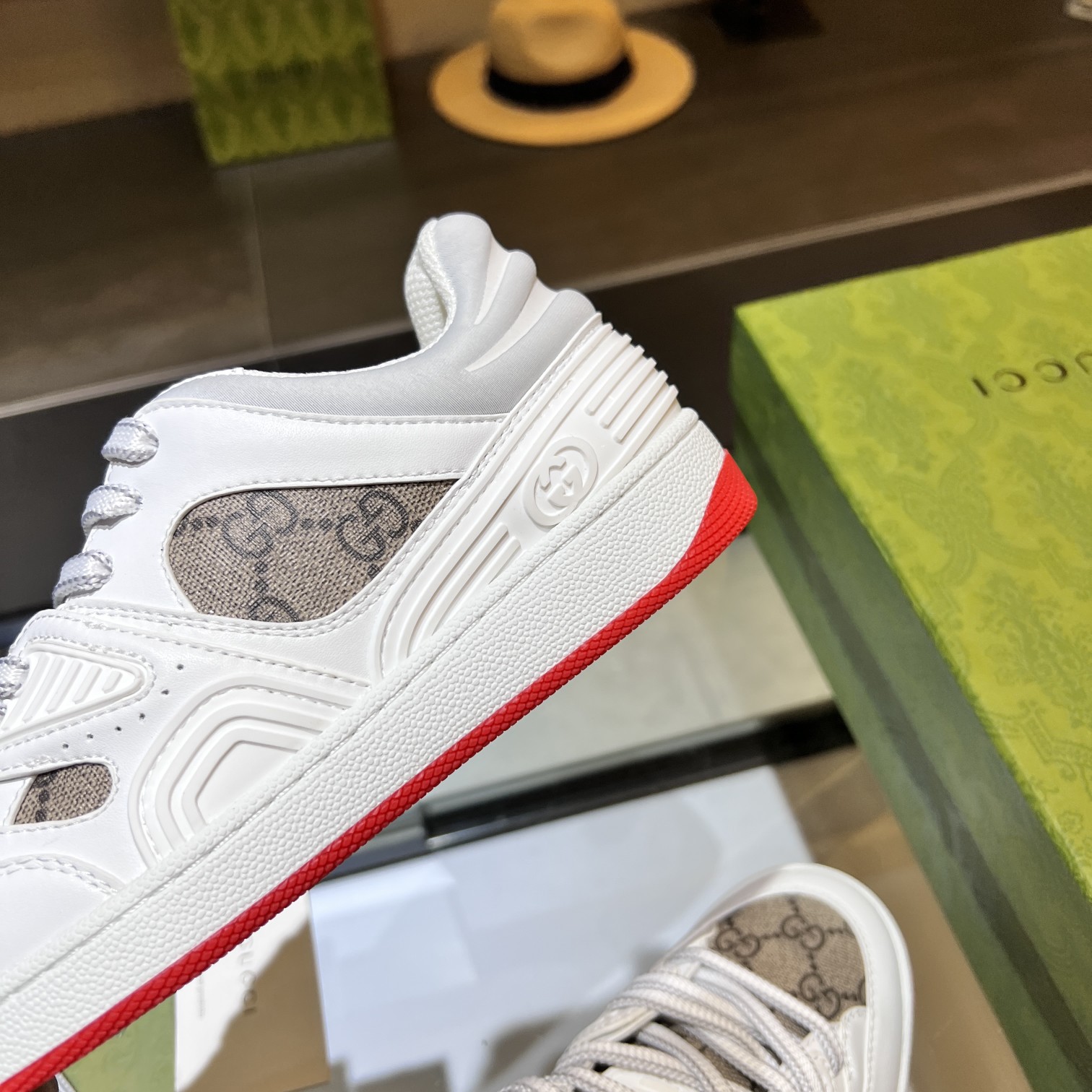 Gucci GG Low-Top Sneakers White/Red