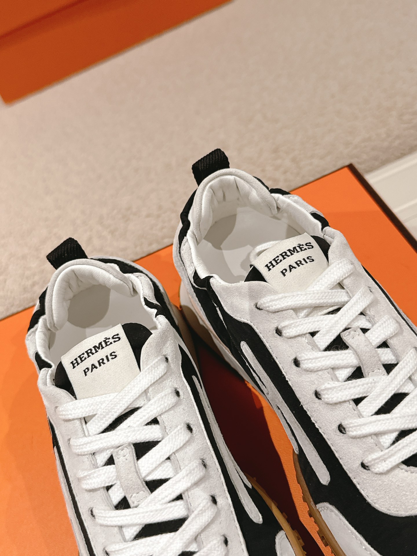 Hermes H-Detail Suede Sneakers Multicolor