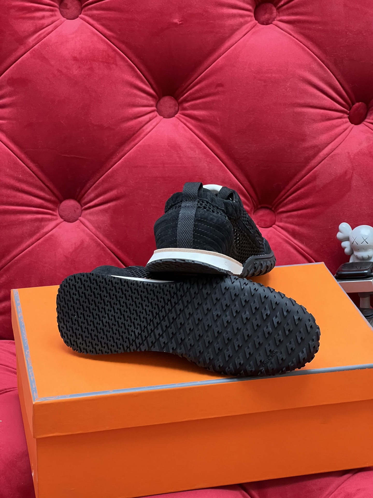Hermes Jet Suede Mesh Sneakers Black