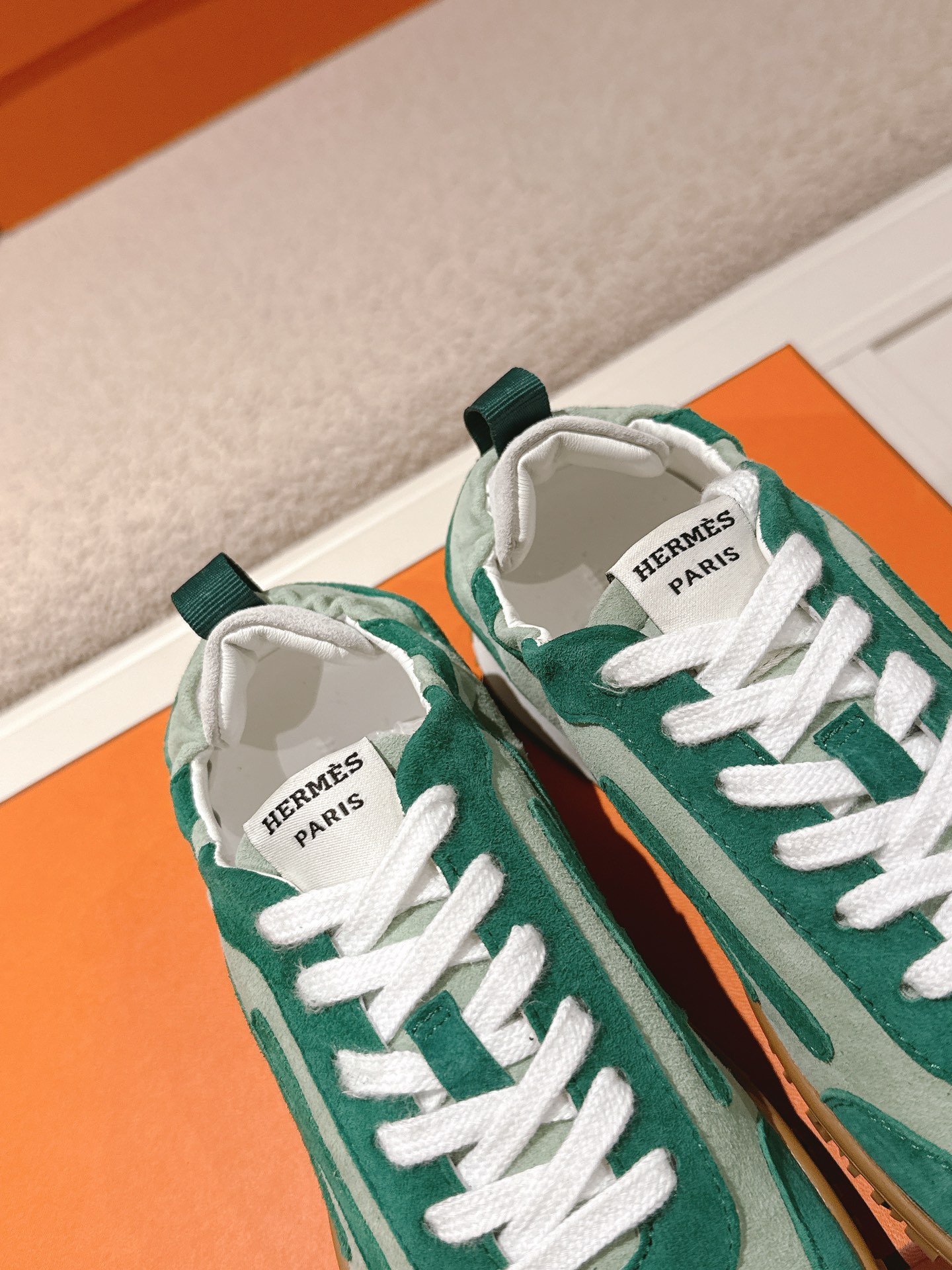 Hermes Suede H Sneaker Green