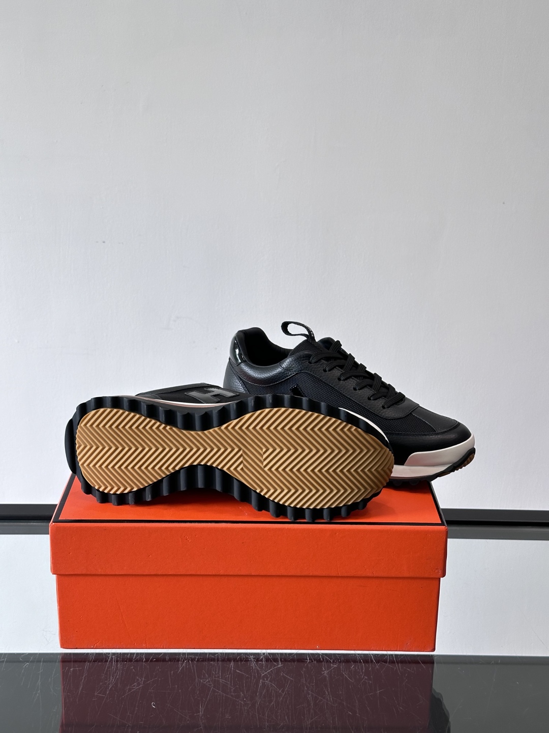 Hermes Hugo Platform Sneakers Black